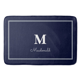 Elegant Simple Custom Monogram Bath Mat