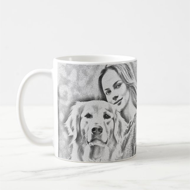 Elegant Simple Custom Pet's Simple Modern Photo Coffee Mug (Left)