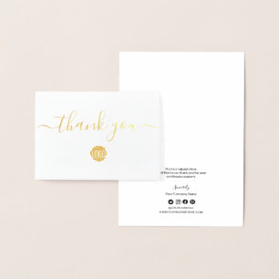 Elegant Simple Customer Thank you business logo Foil Card