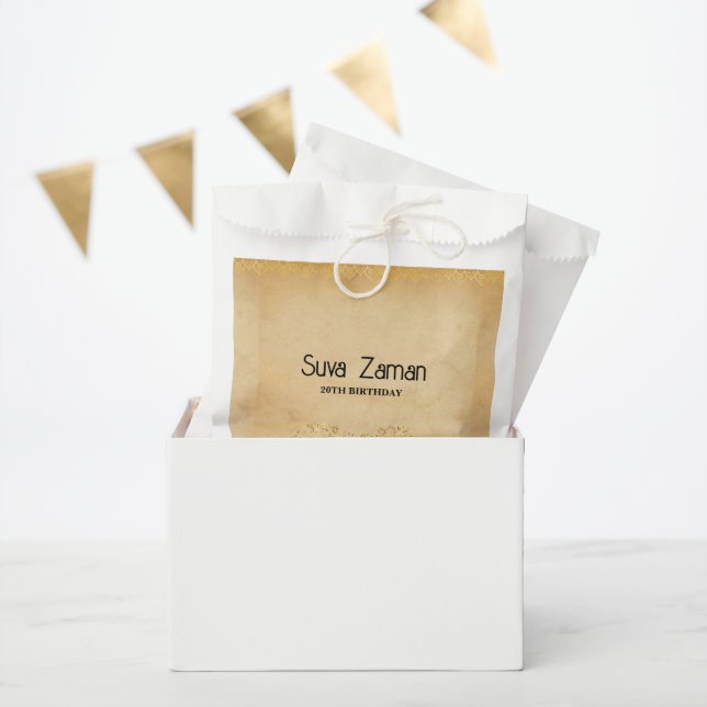 Elegant Simple Cute Grey 20th Birthday Favour Bag (Party)
