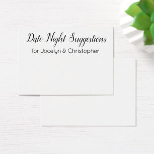Elegant, Simple Date Night Suggestions Card