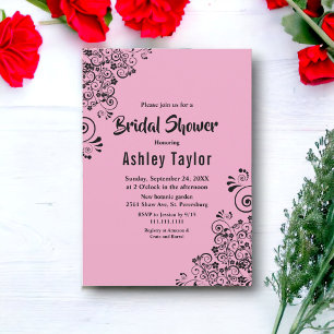 Elegant Simple Decorative Floral Bridal Shower Invitation