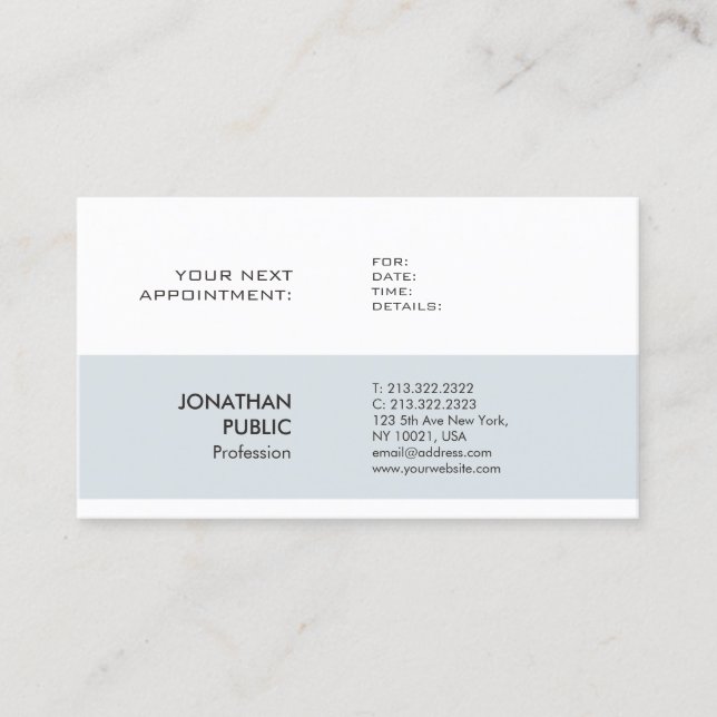 Elegant Simple Design Appointment Reminder Plain (Front)