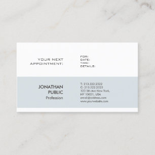 Elegant Simple Design Appointment Reminder Plain Card