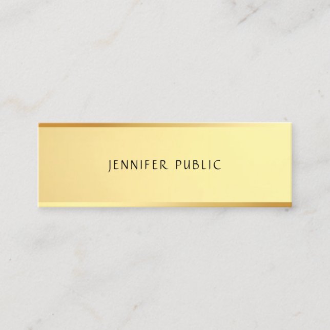 Elegant Simple Design Glamour Gold Template Trendy Mini Business Card (Front)