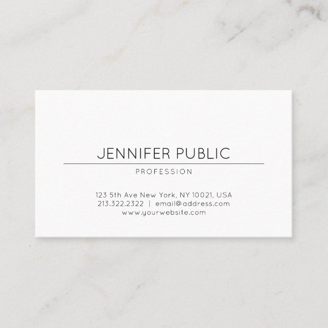 Elegant Simple Design Modern Professional Plain Business Card (Front)