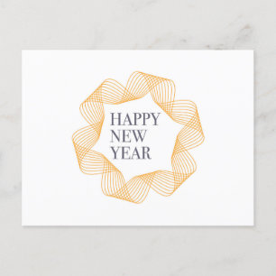 Elegant, simple design of "Happy New Year" Holiday Postcard