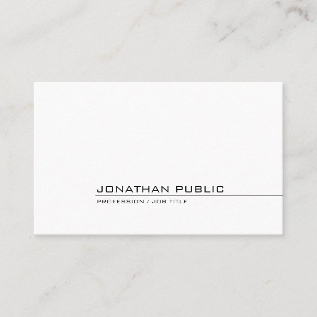 Elegant Simple Design Professional Modern Plain Business Card (Front)
