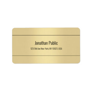 Elegant Simple Design Template Gold Colour Address Label