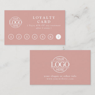 Elegant Simple Dusty Pink Customer Rewards Loyalty Card