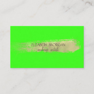 Elegant Simple Faux Gold Foil Brush Stroke,Green Business Card