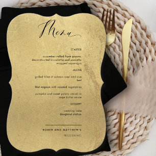 Elegant, Simple, Faux Gold Foil Wedding Menu