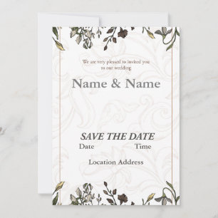 Elegant Simple Floral Customizable Invitation