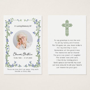 Elegant Simple Floral Prayer Sympathy Cards