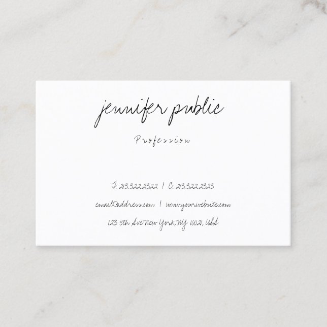 Elegant Simple Freehand Script Modern Minimalist Business Card (Front)