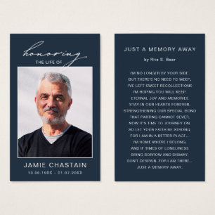 Elegant Simple Funeral Memorial Prayer Photo Cards