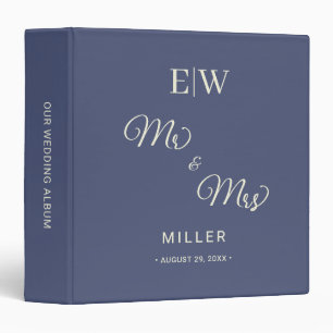 Elegant Simple Future Dusk with Monogram Wedding Binder