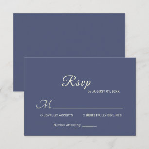 Elegant Simple Future Dusk with Monogram Wedding RSVP Card