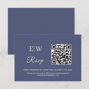 Elegant Simple Future Dusk with Monogram Wedding RSVP Card
