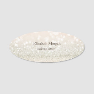 Elegant Simple Glitter Bokeh Name Tag