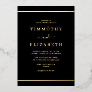 Elegant Simple Gold Black Wedding