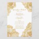 Elegant Simple Gold Floral Wedding Menu Cards<br><div class="desc">Elegant,  simple,  and modern faux gold flowers on white,  wedding menu cards. Very classic and sophisticated design for the classy wedding reception. Personalize with your own menu. All photo print design. ****Please hit the (Customize it!) button for more size,  colour and placement options.****</div>