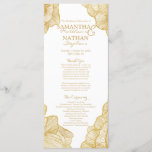 Elegant Simple Gold Floral Wedding Programs<br><div class="desc">Elegant,  simple,  and modern faux gold flowers on white,  wedding program cards. This classic and sophisticated design is perfect for the trendy and stylish marrying couple. Personalize with your own message on the front as well as a customized monogram initial on the back. All photo print design.</div>