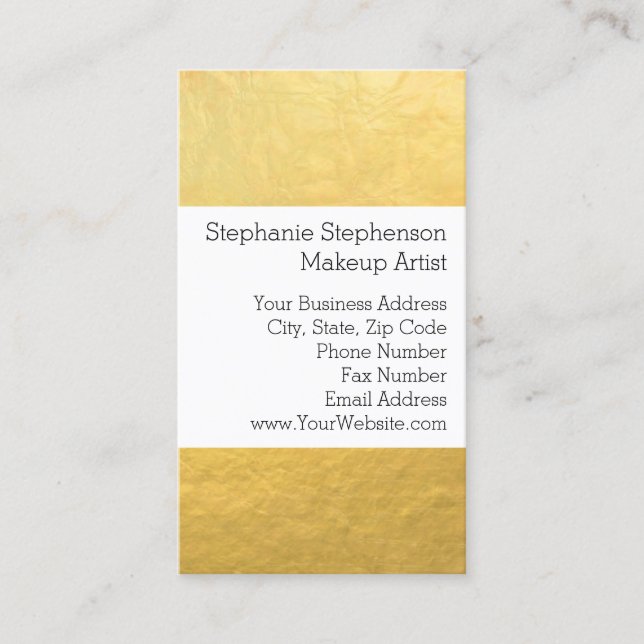 Elegant Simple Gold Foil Effect Background Business Card (Front)