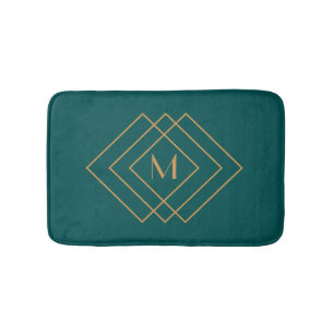 Elegant simple gold geometric Art Deco design Bath Mat