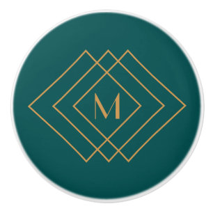 Elegant simple gold geometric Art Deco design Ceramic Knob