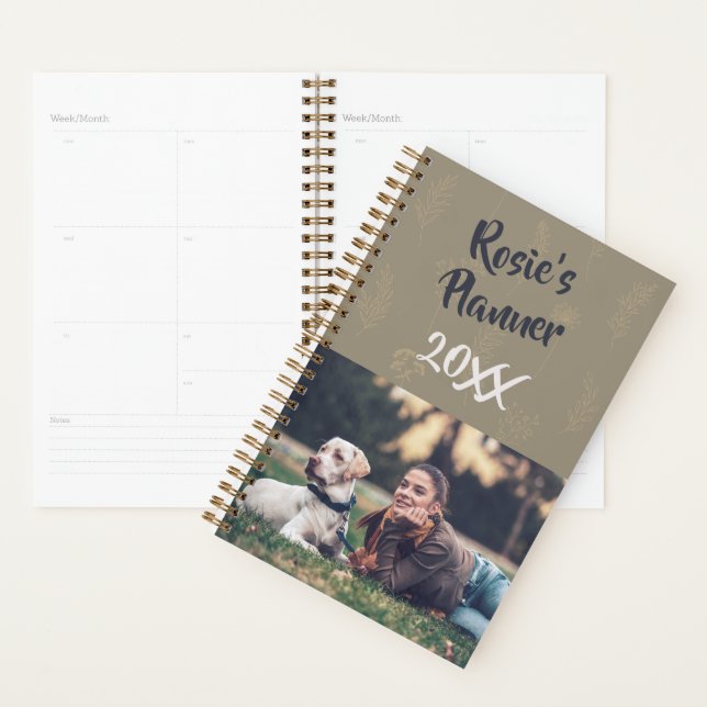 Elegant Simple Gorgeous Photo Name personalized Planner (Display)