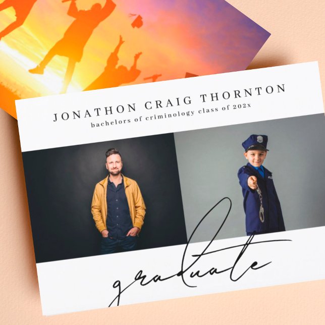 Elegant Simple Graduate University Graduation Announcement (Creator Uploaded)