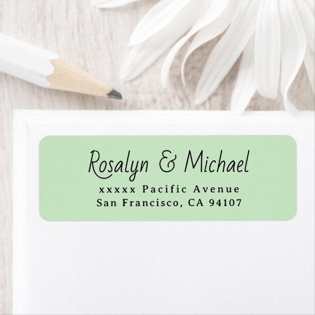 Elegant Simple Green Return Address  (En situation)