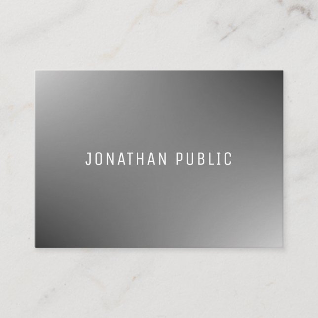 Elegant Simple Grey Template Modern Professional Business Card (Front)