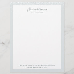 Elegant Simple Grey White Confetti Professional Letterhead