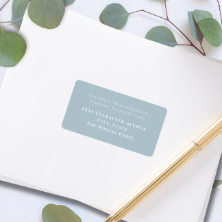 Elegant Simple Grey White Wedding Address Label