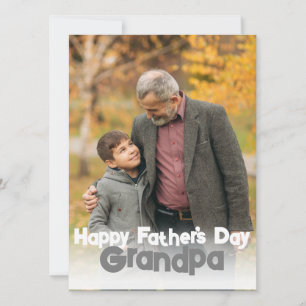 Elegant Simple Happy Father's day, grandpa Photo Holiday Card