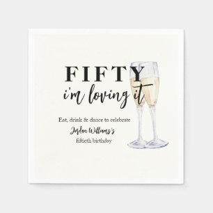 Elegant Simple I'm Loving It 50th Birthday Napkin