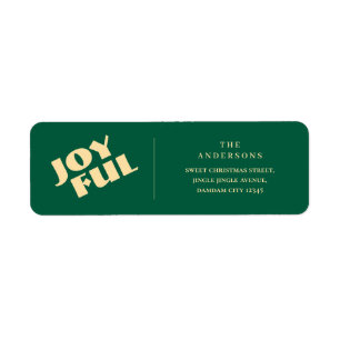 Elegant Simple Joyful Christmas Return Address