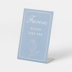 Elegant Simple Light Blue Favours Pedestal Sign