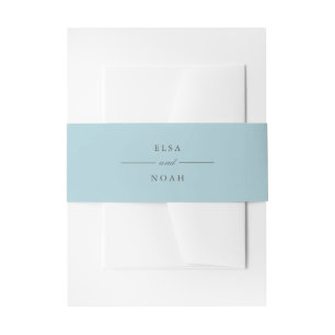 Elegant Simple light Blue Monogram  Invitation Belly Band