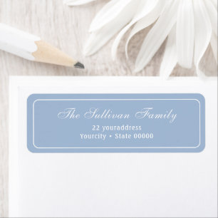 Elegant simple light blue return address label