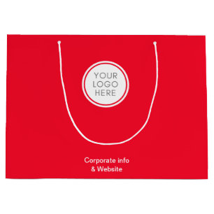 Elegant Simple Logo Red  Large Gift Bag