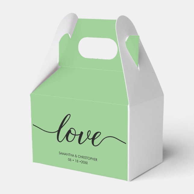 Elegant Simple Love Script Wedding custom Favour B Favor Box (Front Side)