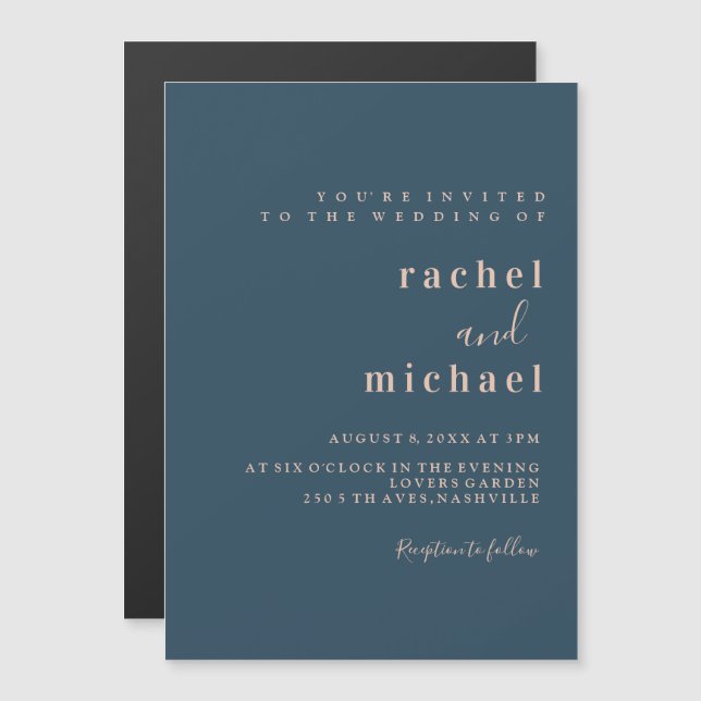 Elegant simple magnetic invitation (Front/Back)
