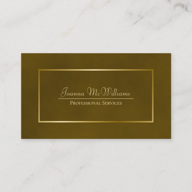 Elegant Simple Marbled Gold Professional Business Card (Front)