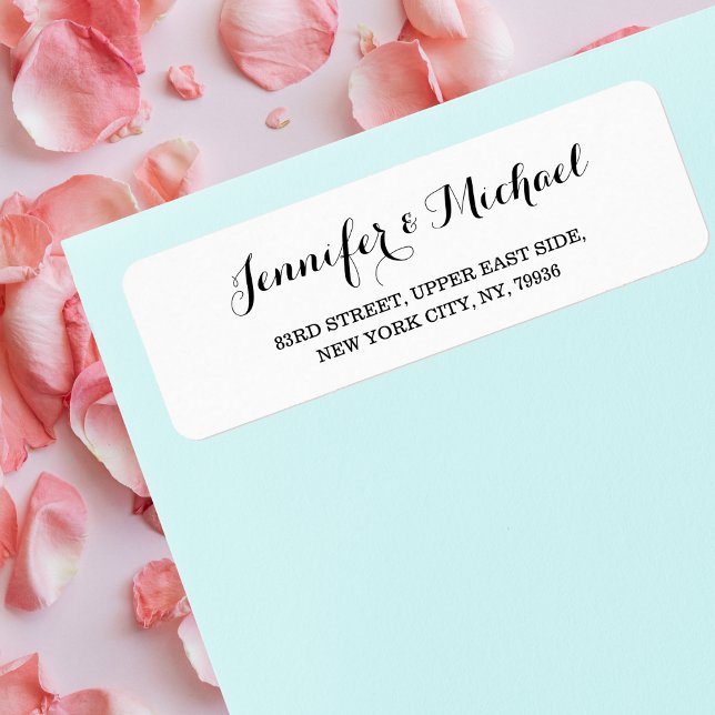 Élégant simple mariée Mariages de chambre de maria (Elegant Simple Bride Groom Weddings Return Address Label)