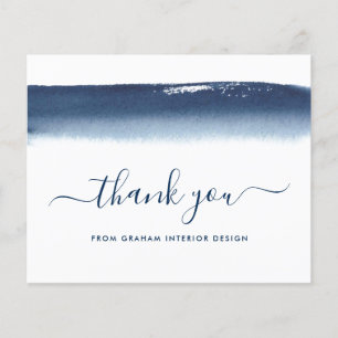 Elégant simple Marine bleu budget Carte de remerci