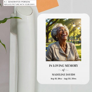 Elegant Simple Memorial Photo Magnet