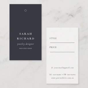 Elegant Simple Minimal Black White Price Tag Name